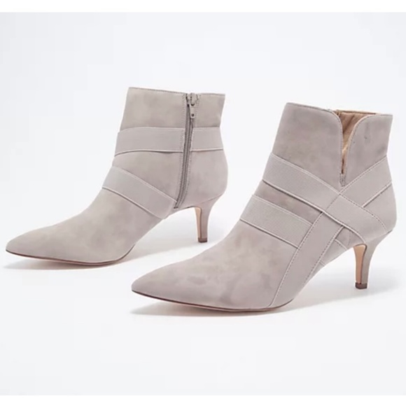 G.I.L.I. Pointed Toe Suede Ankle Booties - Georgette Porcini SZ 10 - Picture 1 of 16